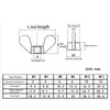 Leliafleury 30Pcs Butterfly Wing Nut M6 Stainless Steel Wing Nuts
