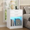 ADORNEVE LED Nightstands Set of 2,Night Stands for Bedrooms Set