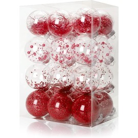 24 Pcs shatterproof Christmas Ball Ornaments Sets, Christmas Tree Decorations Sets Ornement Pour Sapin De Noel - 2.36" Hanging Balls for Christmas Tree Decor