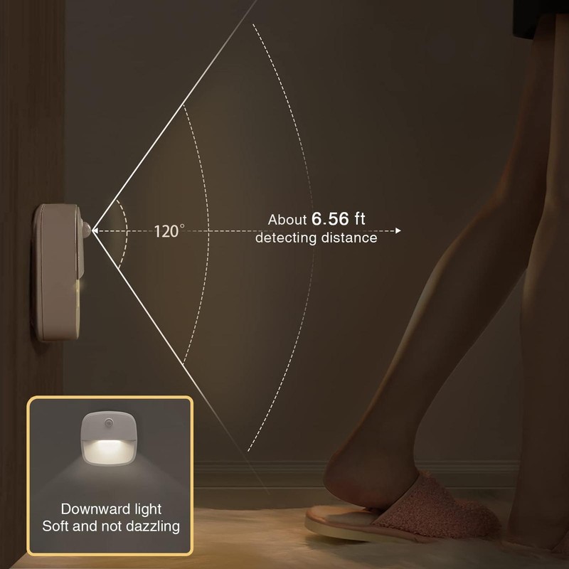 3pcs Wireless Battery Powered Motion Sensor Night Light 6.56ft Detecting