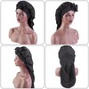 JIRONN 2PCS Satin Silk Hair Bonnet With Tie Band, Large