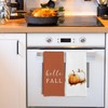 GWFSJYU Burnt Orange Hello Fall Hand Towels for Bathroom，Farmhouse Fall