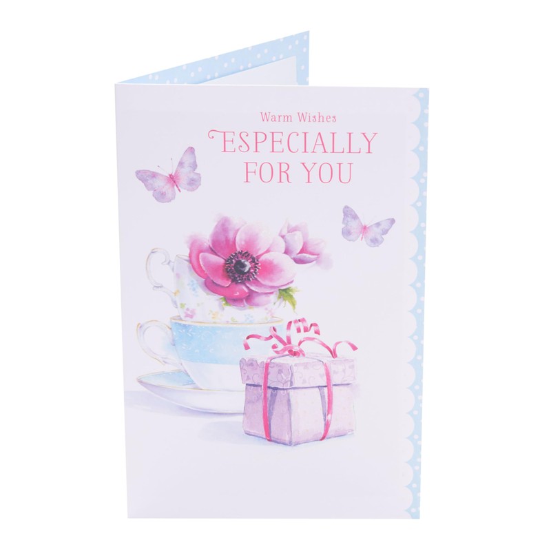 UK Greetings Birthday Card for Her/Friend - Teacups Design -