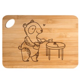 Mr. & Mrs. Panda Bamboo - Chopping Board Panda Furniture Restore - Gift, Wooden Board with Engraving, Serving Board, Antique Furniture Restoring, Thank You