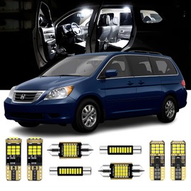 AENVTOL 18 Pieces Interior LED Lights Kit Replacement for Honda Odyssey 2005 2006 2007 2008 2009 2010 White 6000K LED Interior Bulbs Package + License Plate Lights, Install Tool