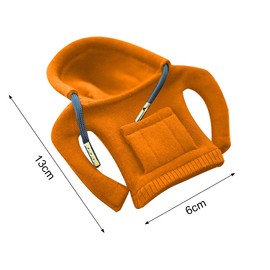 CGEAMDY Gear Shift Hoodie Cover, Funny Hoodies Gear Knob Protector for Car, Decoration, Suitable for Manual or Automatic, 13 x 6 cm, Dutch Velvet, Decorative Car Accessories (Orange)