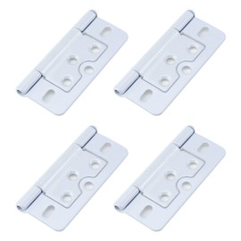 Wealrit 4 pcs White Non-Mortise Hinges Metal Door Hinges Heavy Duty Hinges with Screws