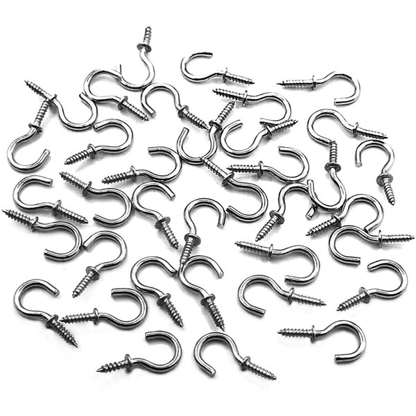Thapncow Screw Hooks, Stainless Steel Pack of 50, Ceiling Hooks,