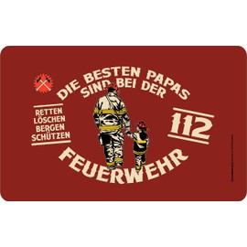 RAHMENLOS Die besten Papas sind bei der Feuerwehr - Breakfast Board Chopping Board Made in Germany