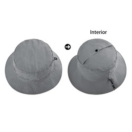 FEICUI Men Women Outdoor Bucket Hat Quick Dry Packable Boonie Hat UV Protection Sun Hat (Grey)