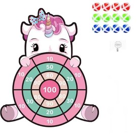Dusenly Large Unicorn Dart Board for Kids Festival Gifts Boys Girls Unicorn Party Games Play Toys with 12 Sticky Balls