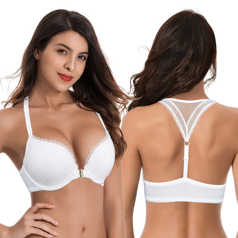 Curve Muse Women's Plus Size Push Up Add 1 Cup