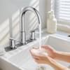 Bathroom Faucets for 3 Hole Sinks, Hurran 8 Inch Chrome