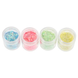 LALAFINA 4pcs Chunky Glitter Sequins for Crafts Iridescent Nail Art Flakes Night Glow Glitter for Special Occasions Weddings and Parties