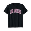 Los Angeles Arched Pink Text Maglietta