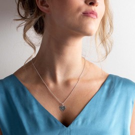 Dew Womens Sterling Silver Heart Initial A Necklace 9091HPA, 18"