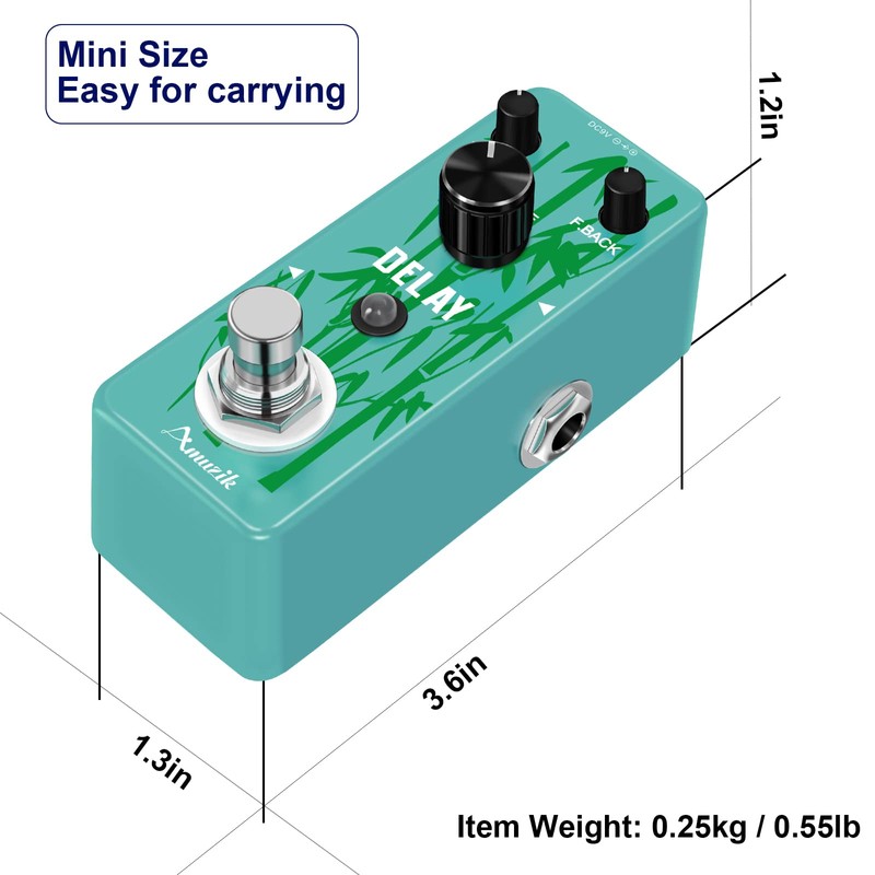 Amuzik Analog Delay Pedal Guitar Delay Effects Pedals Vintage Delay