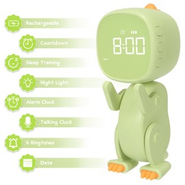 Alarm Clock, 2 in 1 USB Alarm Clock and Night Light for Kids, Digital Alarm Clocks with Snooze Mode and Countdown Timer for Heavy Sleepers for Bedroom