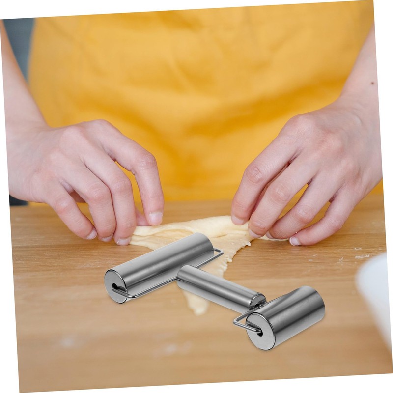 BIUDECO 2Pcs Stainless Steel Rolling Pin Ergonomic Dough Roller for