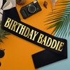 PANBINN Birthday Baddie' Birthday Sash, Gold Foil Black Satin Birthday