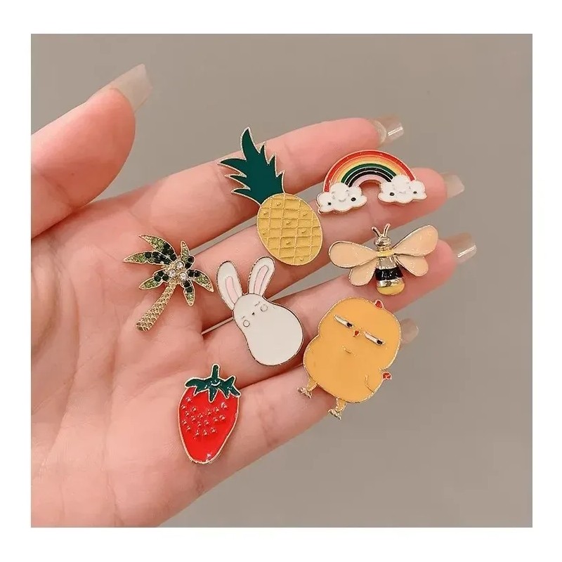 Savefree Paquete 20 Pines Pack Broches Metalicos Pines Kawaii Al