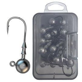 Kmucutie Ned Rig Jig Heads, 20 Pieces Finesse Mushroom Jig Hooks Kit for Bass Fishing 3/32,1/8,3/16,1/4,5/14 OZ, (Color B, 5-Size Mixed Packaging C)