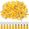 Hilitchi 100Pcs 12-10AWG Insulated Terminals Ring Electrical Wire Crimp Connectors