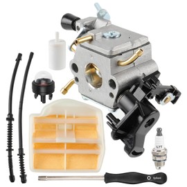 CARBBIA Carburetor Kit Compatible with Husqvarna 445 445E 450 450E Chainsaw C1M-EL37B 506450401 506 45 04-01 Carb with Screwdriver Air Filter Fuel Filter Spark Plug Primer Bulb Oil Line Fuel Line
