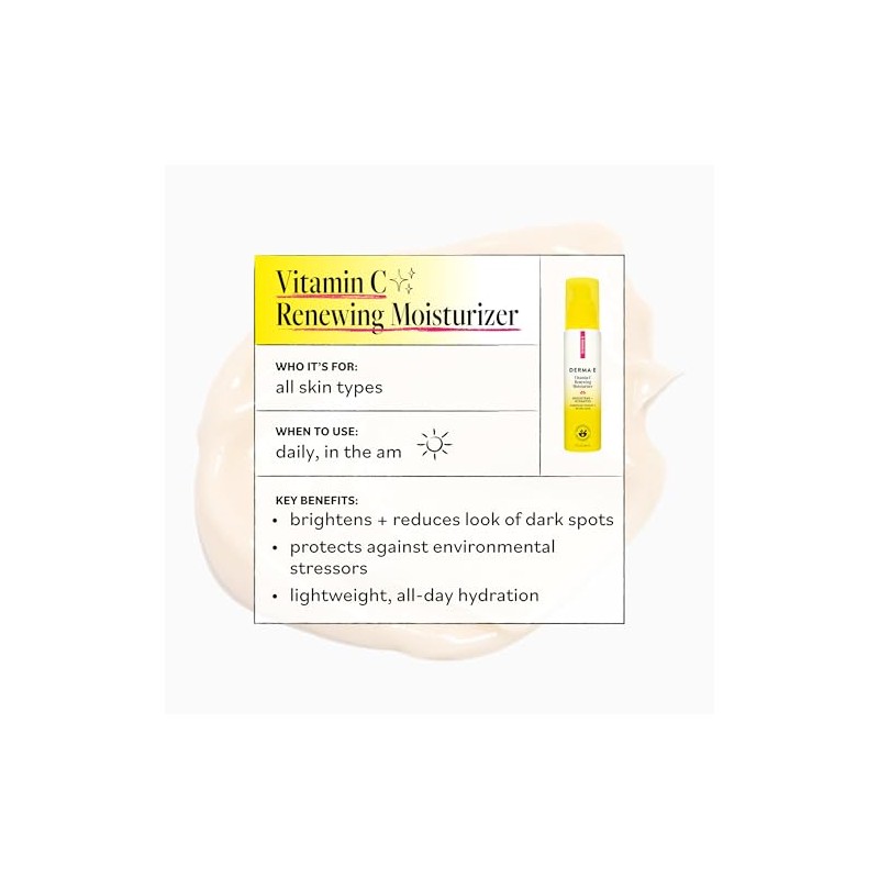 DERMA E Vitamin C Renewing Moisturizer with Probiotics and Rooibos,