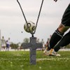 Inspirational Soccer Cross Necklace Engraved Bible Verse Stainless Steel Soccer