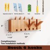 Tlongxia【Beech-6 Hooks Wall Mounted Coat RackHooks Piano Key Hangers Natural