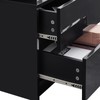 CLIPOP Modern Nightstand, LED Night Stand with 2 High Gloss