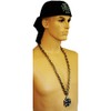 Black/Silver Chain Beads w/Iron Cross Medallion Party Accessory (1 count)