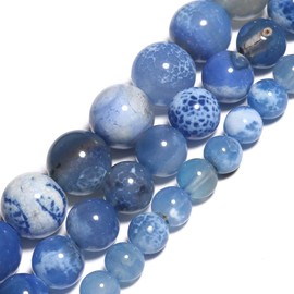 Yochus 10mm Blue Fire Dragon Agates Round Loose Beads Natural Stone Beads for Jewelry Making