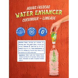 Klass Aguas Frescas | Liquid Water Enhancer | Sugar Free Naturally Flavored Cucumber-Limeade | Keto Friendly |1.62 Oz Pack of 4 (Makes 24 servings each) 0 Calories Per Serving
