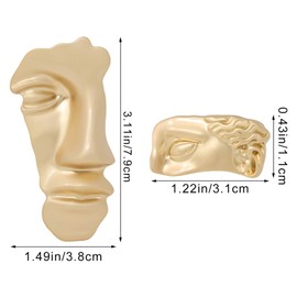 yueton 2 Pack Vintage Mask Brooch Unique Half Face Brooch Figure Face Mask Jewelry Accessories for Women Men