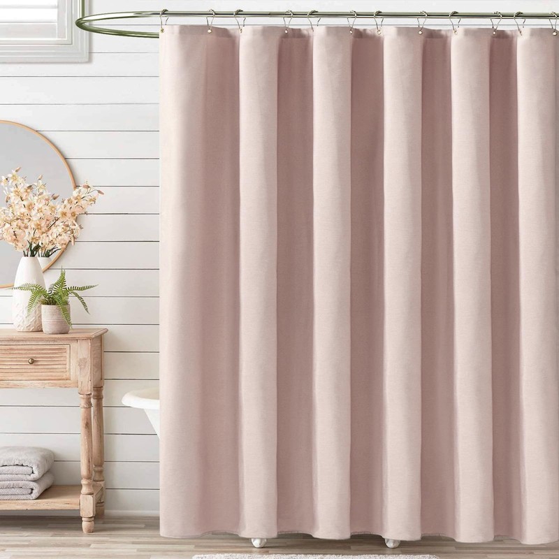 BTTN Shower Curtain Fabric 180 x 180 cm, Linen Texture,