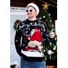 Mainfini Men Christmas Sweater Ugly Xmas Santa Jumper Travel Black