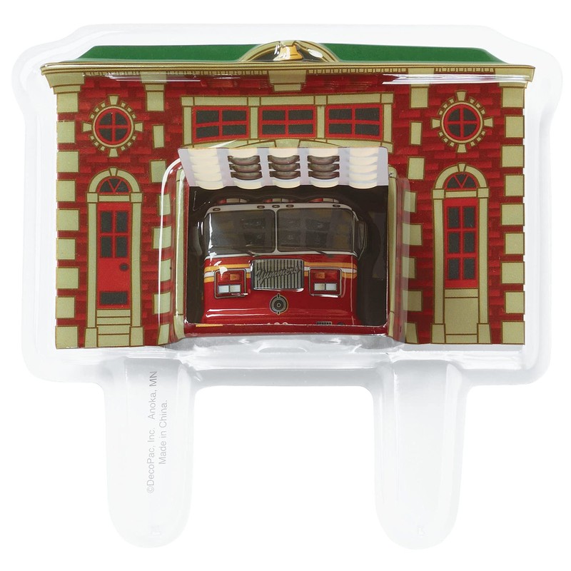 Fire Truck and Station DecoSet Cake Decoration