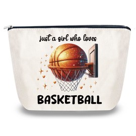 Sugchairo Basketball Gifts for Girls Bestie Travel Toiletry Makeup Zipper Pouch for Sister Daughter Makeup Bag Stuff Bags