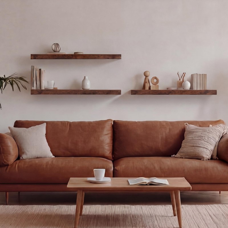 Sliner 8 Pcs 16'' Floating Shelves for Wall with Invisible