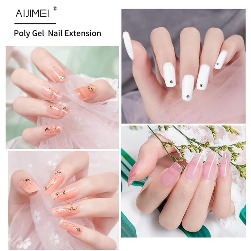 AIJIMEI Poly Nägel Gel 15ml,2Farben Nail Extension Gel Kit Mit