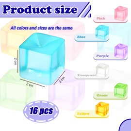 16 PCS Stress Cube Set, Needoh Ice Cube Set, Nedoh Nice Cube Set, Ice Cube Fidget Toy Set, Nee Doh Ice Cube Set Toy Ice Cube Squeeze Toys Enhances Grip Strength Squeeze Ball for Kids and Adults