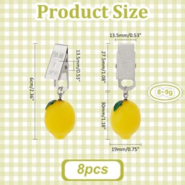 PH PandaHall 8pcs Tablecloth Weights Hangers Lemon Shaped Table Cover Weight Clips Table Cloth Weights with Clips Lemon Pendant Tablecloth Weights for Picnic Tables Tablecloth Weights Heavy Outdoor