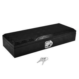 PRUNkuar 34.5 Inch Truck Tool Box Aluminum Heavy Duty Trailer Tool Box, Waterproof for Pickup Truck Bed, RV Trailer 34.5"x 12.75"x 6.4" Black