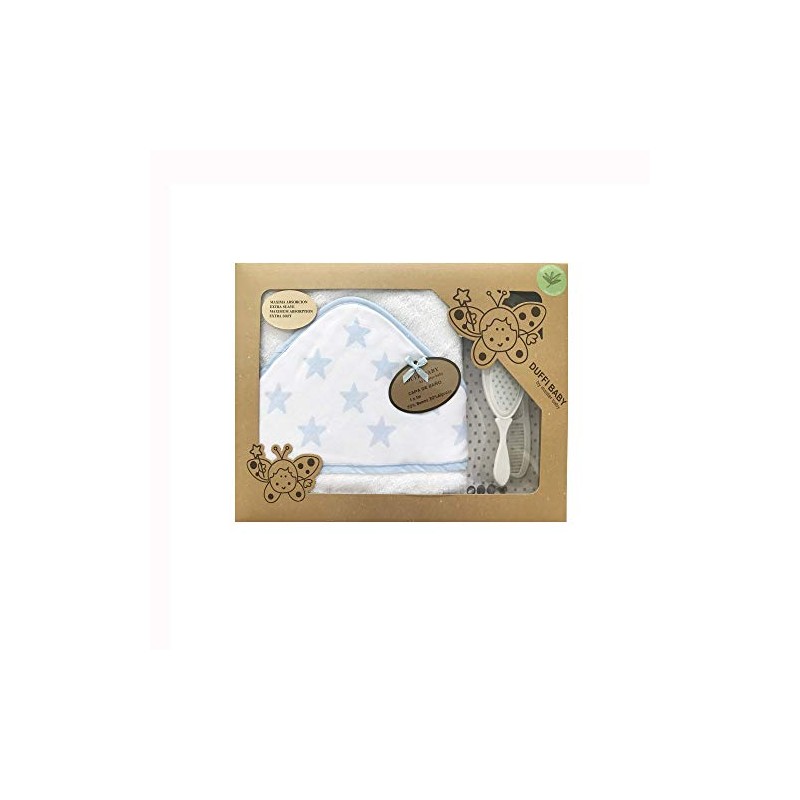 Duffi Baby 0895-12 Bath Towel + Brush + Comb Blue
