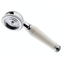 Taps2Traps® Victorian Style Traditional Shower Handset White & Chrome Bathroom Hand Held Or Fits Cradle