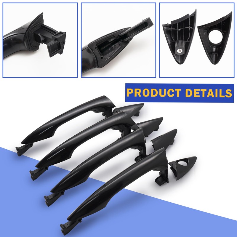 X4XZ 4PCS for 2011-2016 Hyundai Elantra Outside Exterior Door Handle