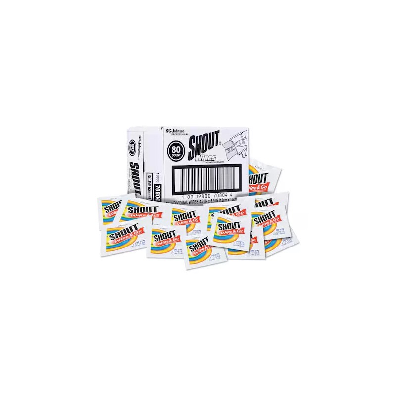 Shout 686661 Wipe & Go Instant Stain Remover 80 Packets