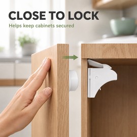 Invisible Magnetic Cabinet Safety Lock with Adhesive Mount & Key